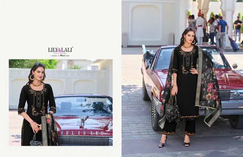 Rubab Vol 2 By Lily And Lali Viscose Embroidery Kurti With Bottom Dupatta Orders In India