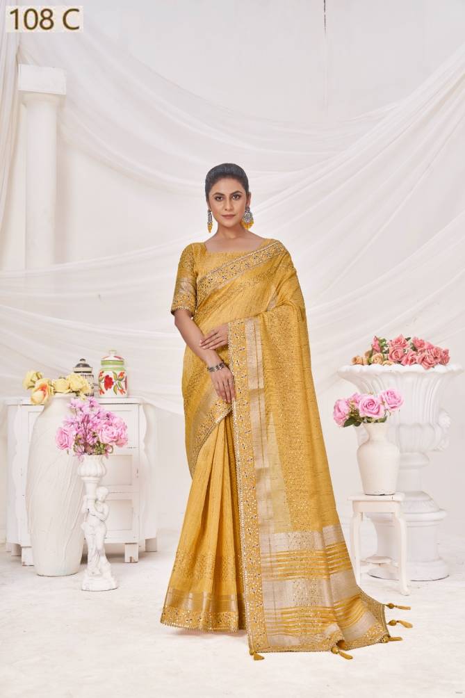 Sumitra 108 A To 108 E Top Dayed Patta Sarees Wholesale Price In Surat