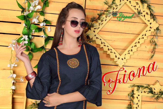 Gopal Fiona 1 Fancy Designer Casual Wear Embroidery Work Kurtis Collection
