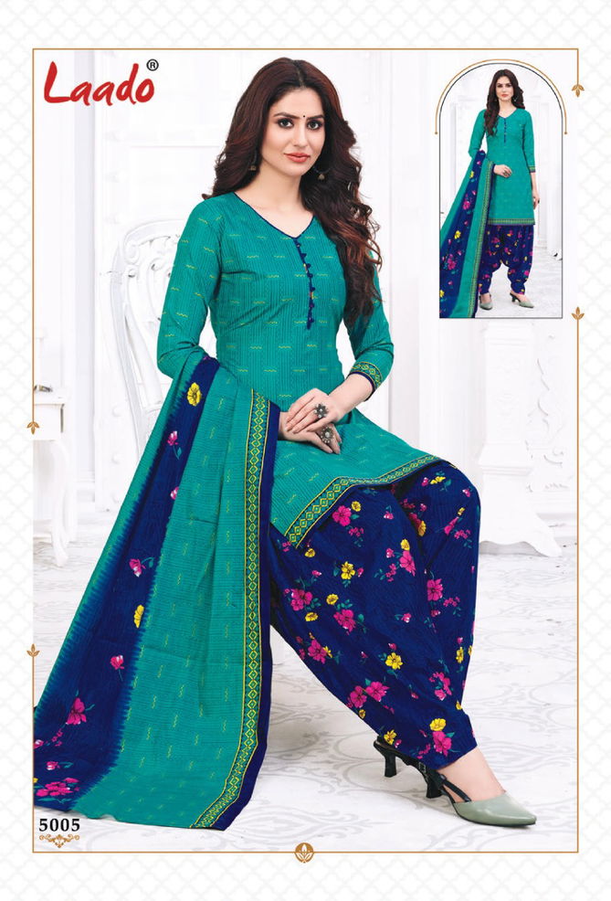 Laado Priti Patiala 5 Casual Regular Wear Cotton Printed  Dress Material Collection
