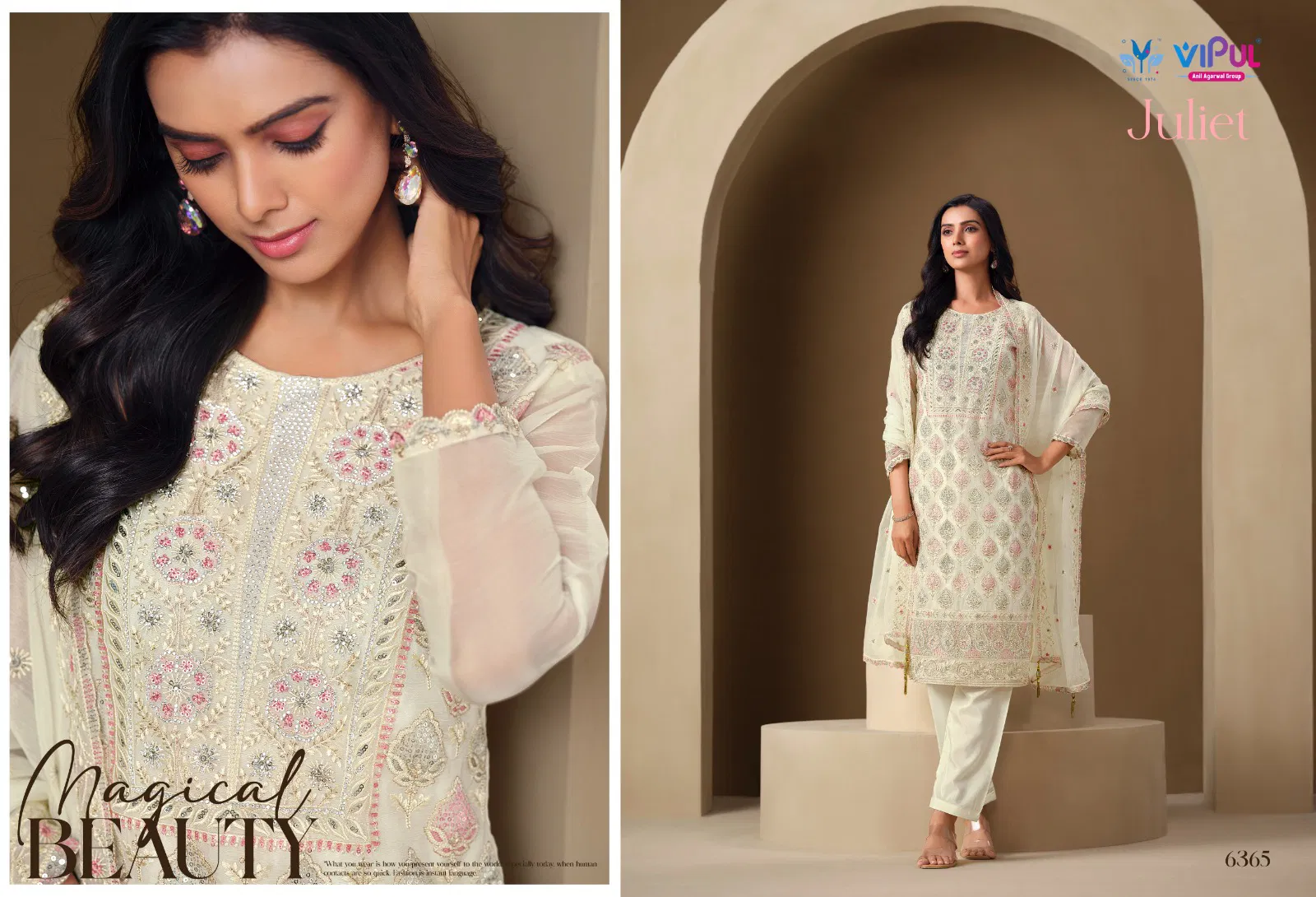 Juliet By Vipul Chiffon Embroidery Salwar Suits Wholesale Price In Surat