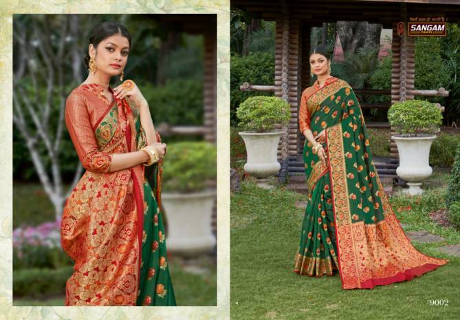 Sangam Kalinaa Silk Latest Fancy Designer Festive Wear Banarasi Silk Sarees Collection
