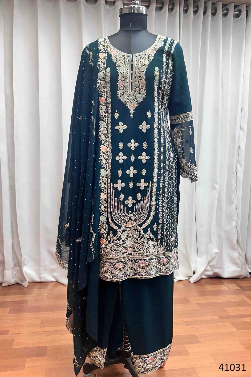 Nazakat By Khushboo Georgette Kurti With Bottom Dupatta Wholesalers In Delhi