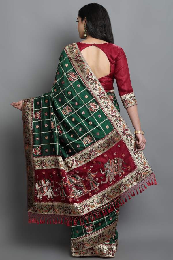 Sakhiya Kanika 101 To 105 Series Latest fancy Designer Festive Wear  Heavy Soft Silk Bandhej Saree Collection
