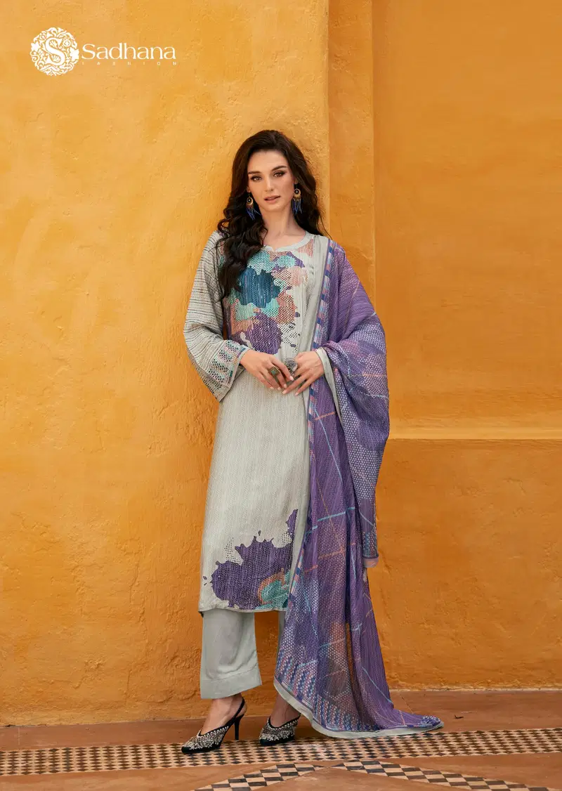 Sadhana Anahira Maslin Silk Digital Printed Dress Material Collection