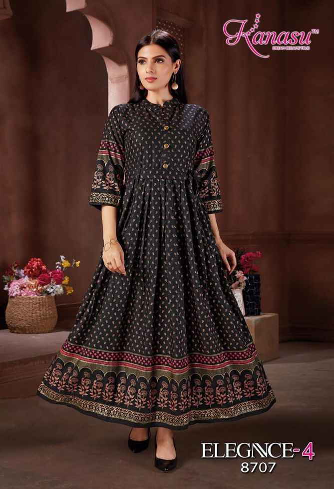 Kanasu Elegance 4 New Designer Ethnic Wear Long Anarkali Kurti Collection