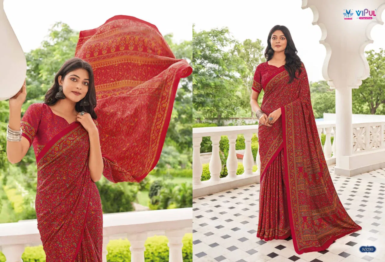 Heritage Silk Vol 11 By Vipul Crepe Daily Wear Sarees Exporters In India