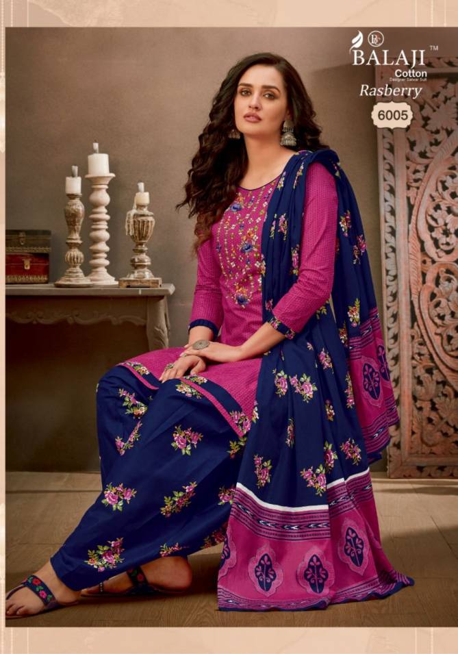 Rasberry Patiyala 6 Printed Casual Wear Designer Cotton Embroidery Wear Dress Material Collection
