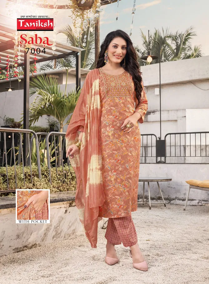 Saba Vol 7 By Taniksh Rayon Foil Printed Kurti With Bottom Dupatta Orders In India