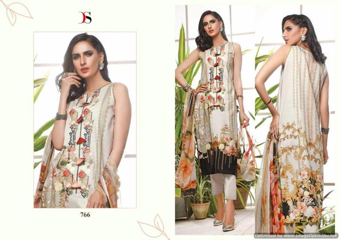 Deepsy Firdous Latest Designer Cotton Pakistani Suits Collection With Mal Mal Dupatta