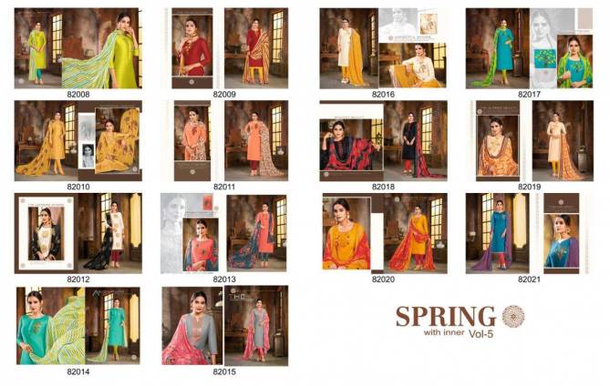Kapil Spring Vol 5 Latest Designer Heavy Modal Cotton Hand Work Dress Material Collection With Chiffon Four Sided Lace Dupatta 