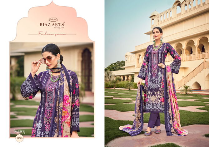 Musafir Vol 15 By Riaz Arts Lawn Digital Printed Dress Material Exporters In India