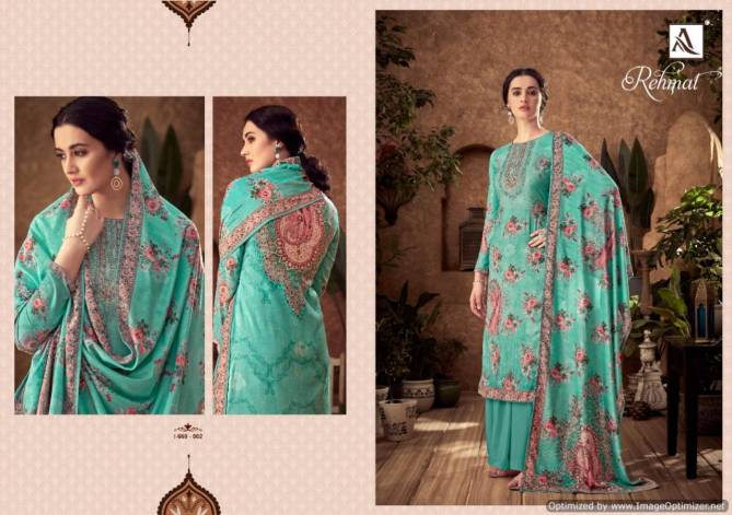Alok Rehmat Latest Designer Pure Viscose Velvet Digital Print With Swarovski Diamond Work Salwar Suit Collection 