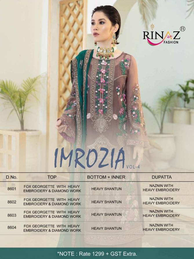 Rinaz Imrozia 4 Georgette Heavy Festive Wear Pakistani Salwar Kameez Collection