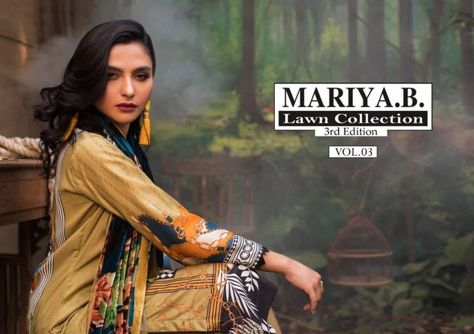 Mariya B Lawn Collection Edition 3 Latest fancy Designer Pure Lawn Cotton Karachi Dress Material Collection
