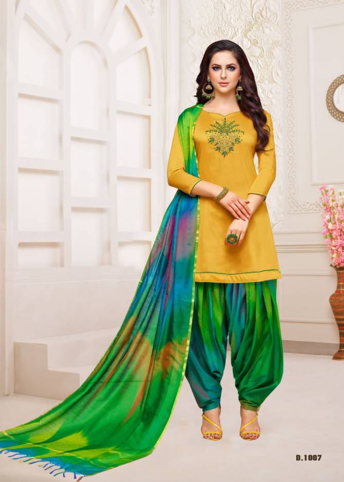 Srijaa Latest Fancy Banarasi Silk Casual Wear Designer Dress Material Collection
