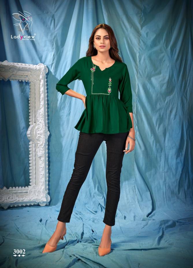 Ladyview Cool Crush 3 Ethnic Wear Rayon Stylish Top Collection