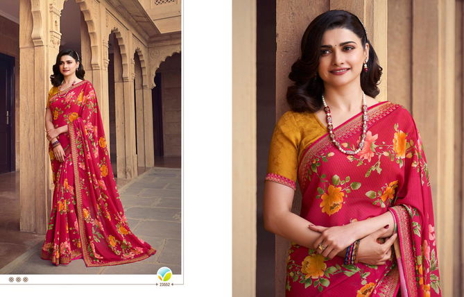 VINAY FASHION STARWALK VOL-63 Latest Fancy Casual Wear Printed Georgette Saree with Jacquard Border Saree Collection