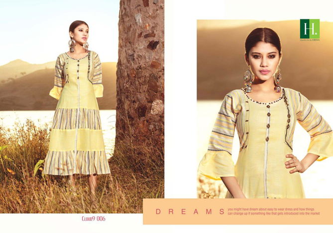 Hirwa Cloud 9 Latest Fancy Heavy Designer Festive Wear Kurtis Collection 