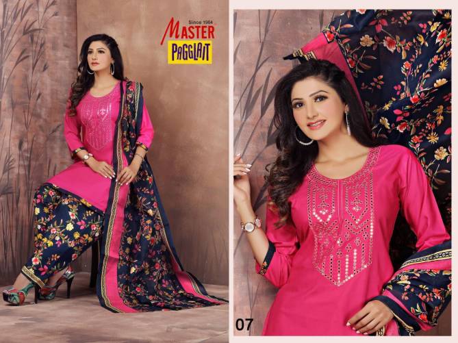 Master Pagglait Latest Fancy Casual Regular Wear Readymade Cotton Printed salwar Suit Collection
