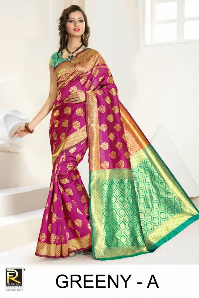 Ronisha Greeny Fancy Latest Designer Wedding Wear Silk Saree Collection