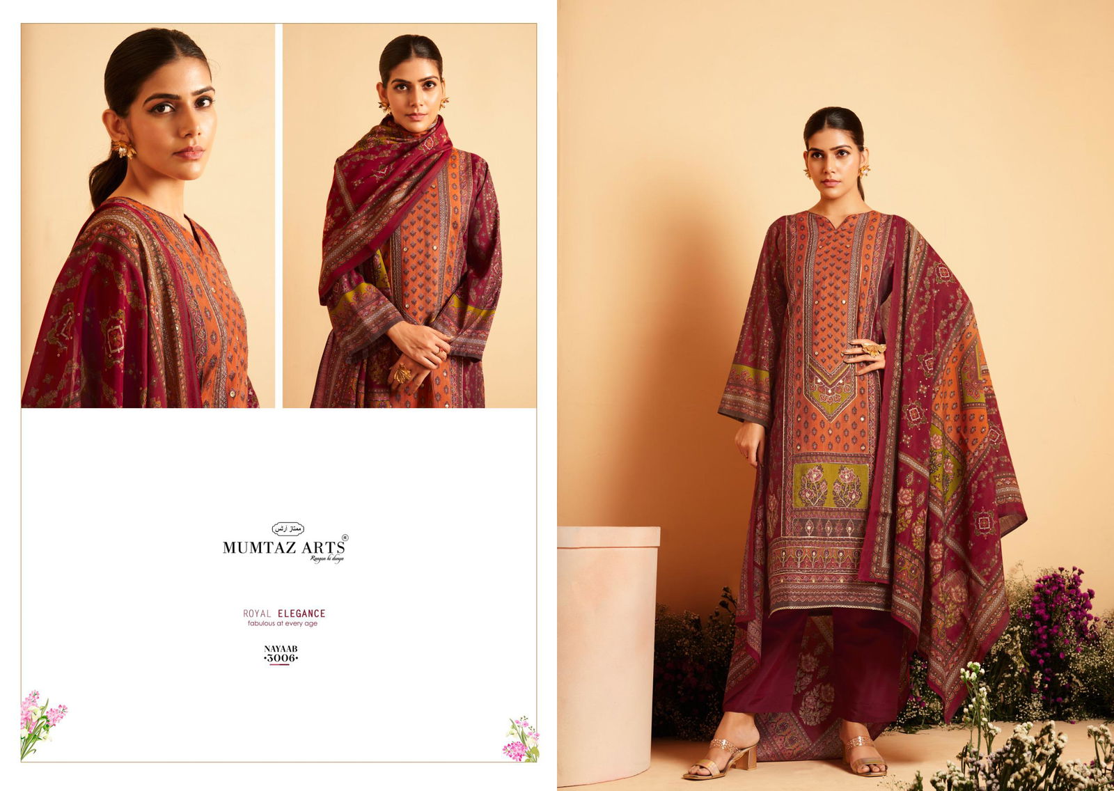 Nayaab Vol 3 By Mumtaz Viscose Muslin Digital Printed Dress Material Suppliers In Mumbai