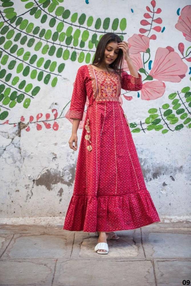 Trending Floor 1 Latest Designer Ethnic Wear Cotton Anarkali Long Kurti Collection