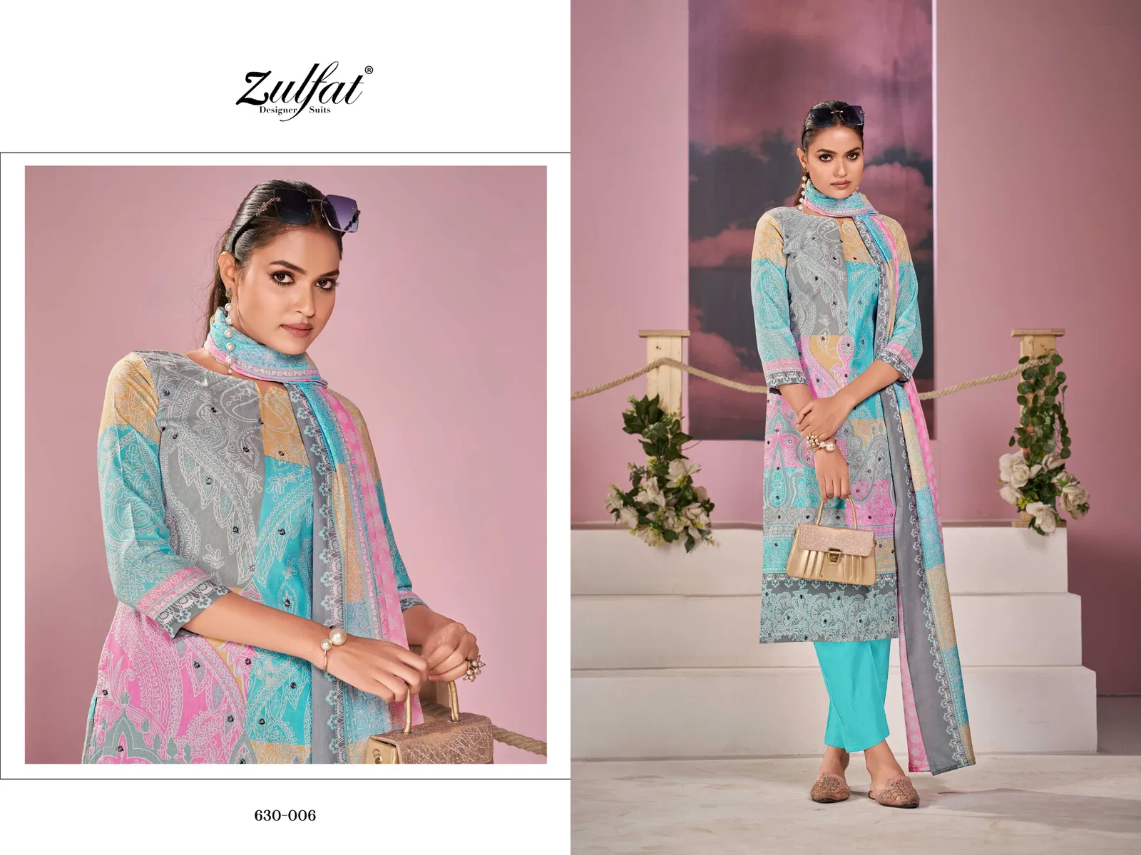 Summer Breeze Zulfat Cotton Printed Designer Dress Material Wholesale Online