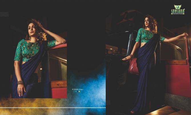 Sanskar Lahera New Fancy Party Wear Chiffon Designer Saree Collection