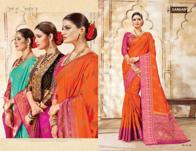 Sangam Samaira Fancy Festive Wear Heavy Printed Silk Designer Saree Collection 
