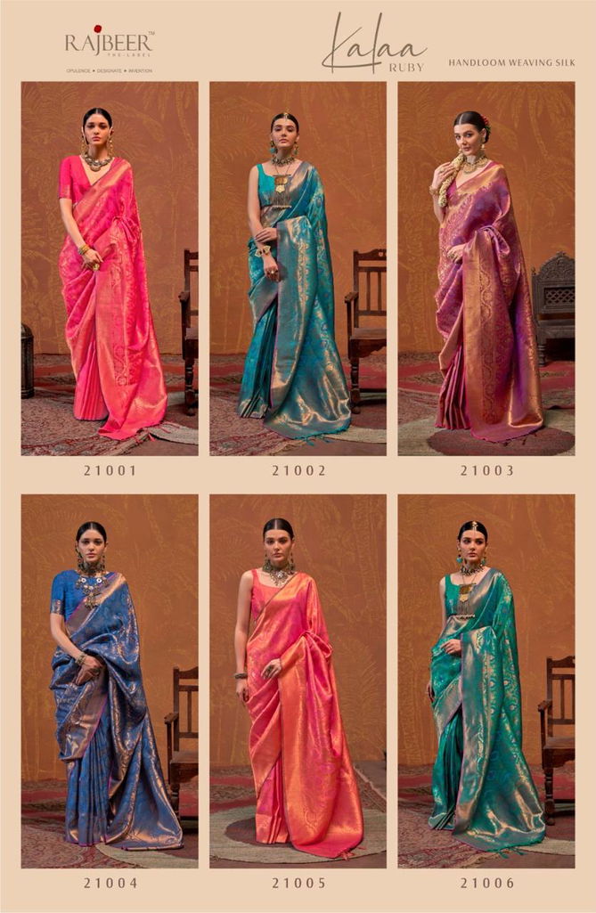 kalaa Ruby By Rajbeer Wedding Handloom Weaving Silk Saree Orders In India