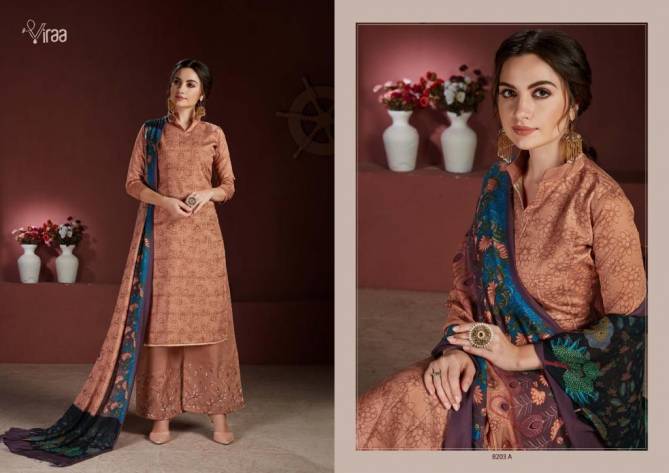 Viraa Taj 82 Latest Fancy Casual Wear Jam Sefli Embroidery Work And Digital Printed Designer Dress Material Collection