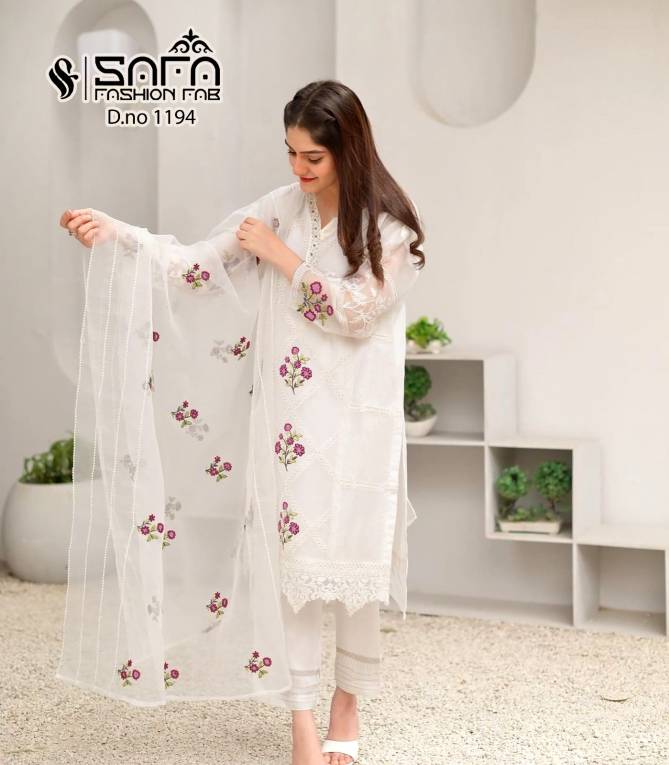 1194 Safa Fashion Embroidered Tunic Pakistani Readymade Suits