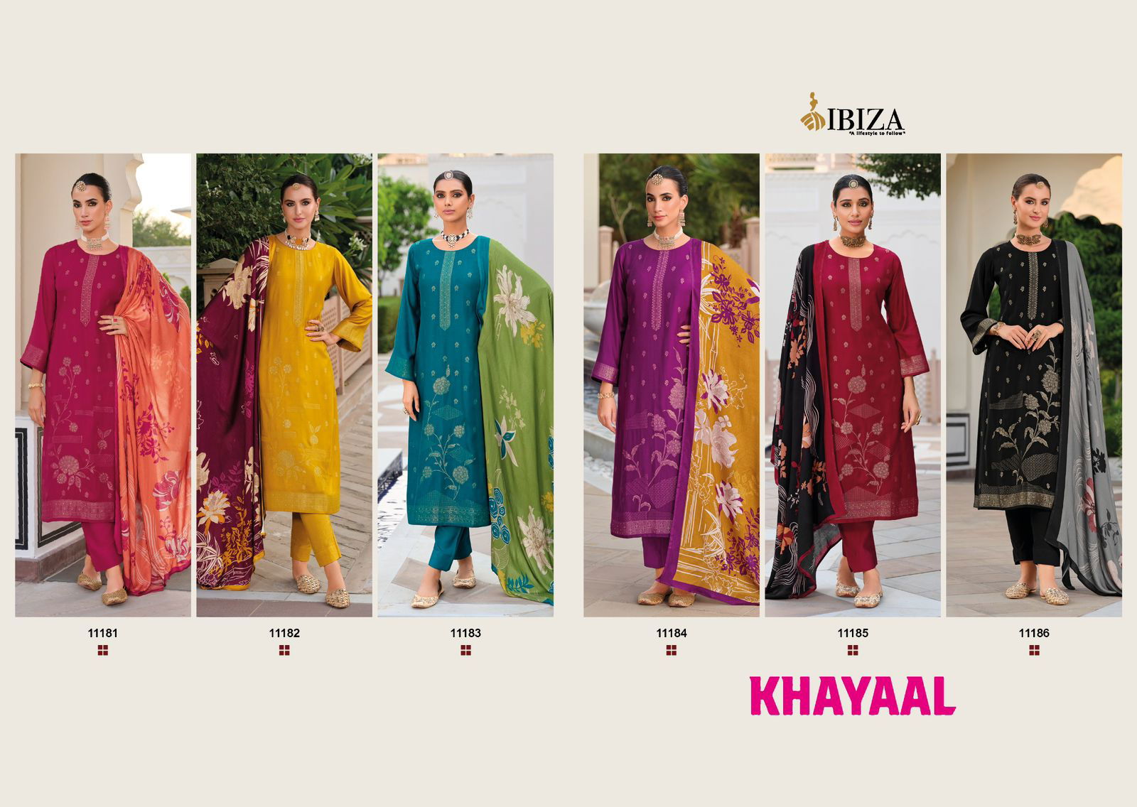 Khayaal By Ibiza Pashmina Dress Material Wholesale Market In Surat