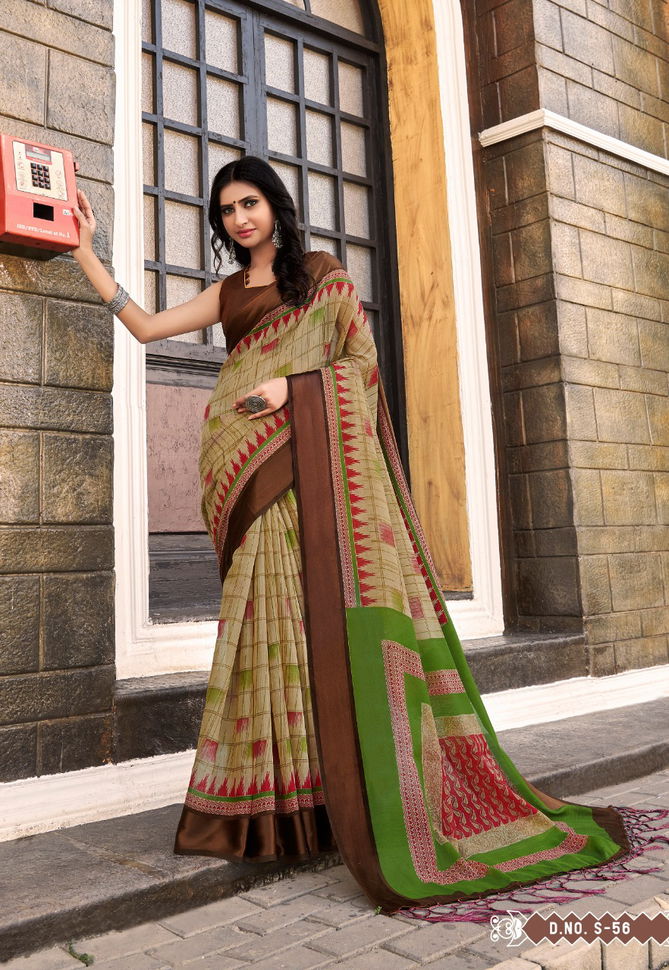 Vinamra Celebrity Green 6 Latest Fancy Designer Regular Ethnic Wear Cotton Saree Collection
