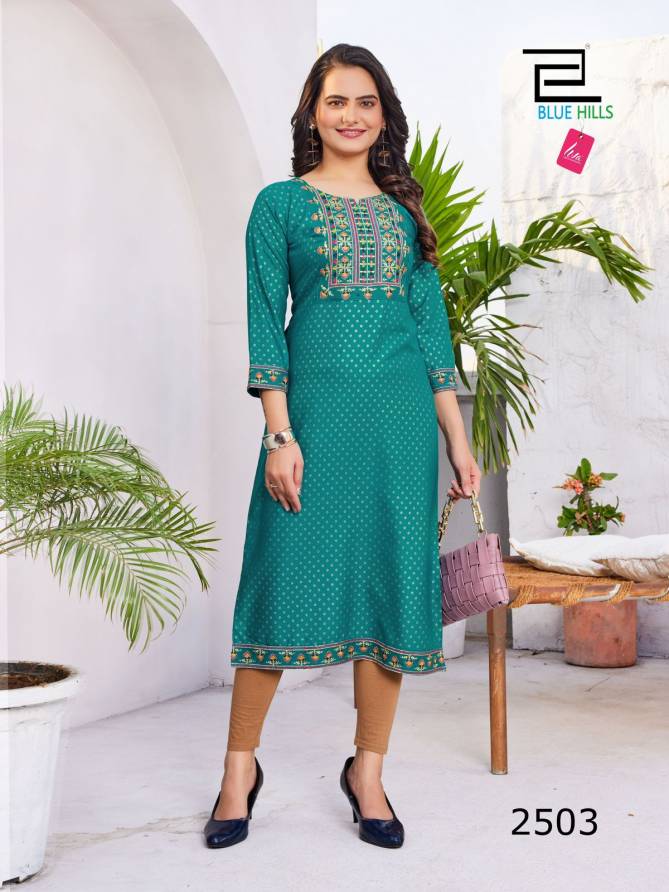 Solid Vol 25 By Blue Hills 2501 to 2508 Kurti suppliers in India