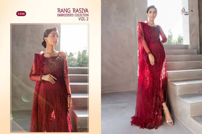 Shree Rang Rasiya Embroidered Collection 2 Latest Wedding Wear Heavy Butterfly Net With Full Embroidery Work Pakistani Salwar Suits Collection