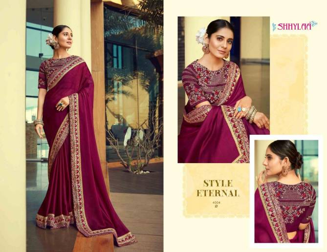 Shhylaa Kesribai Pannalal vol-9 Heavy Blouse And Fancy Fabrics With Embroidery  And Jacquard Laces Latest Fancy Designer Saree Collection 