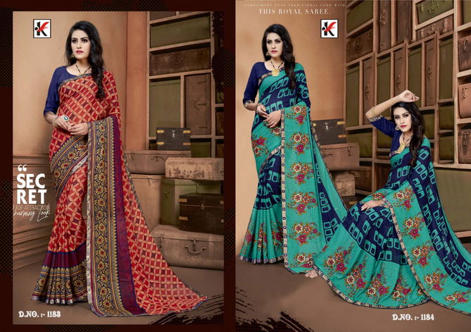 Rajvi 21 Casual Regular Wear Rennial Printed Designer Saree Collection
