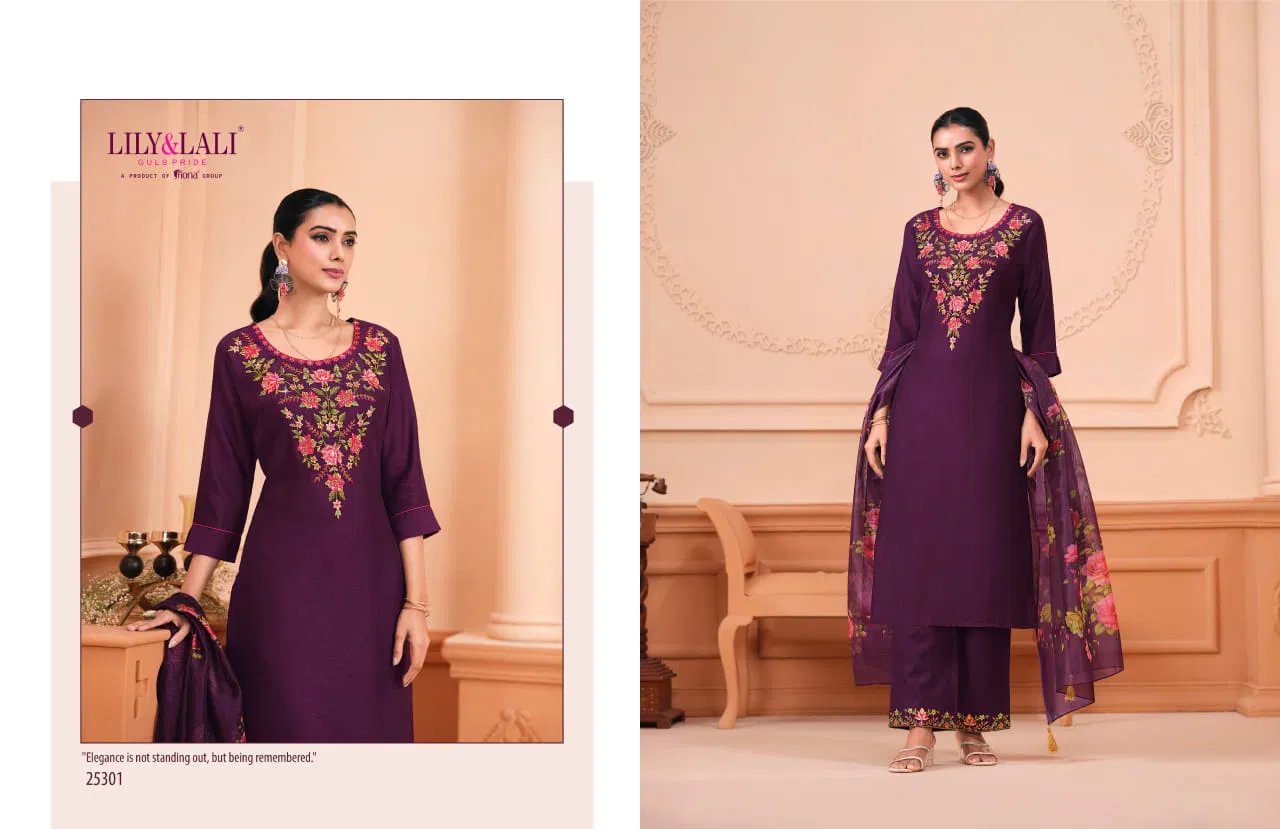 Monalisa Vol 6 By Lily And Lali Viscose Kurti With Bottom Dupatta Wholesale In India