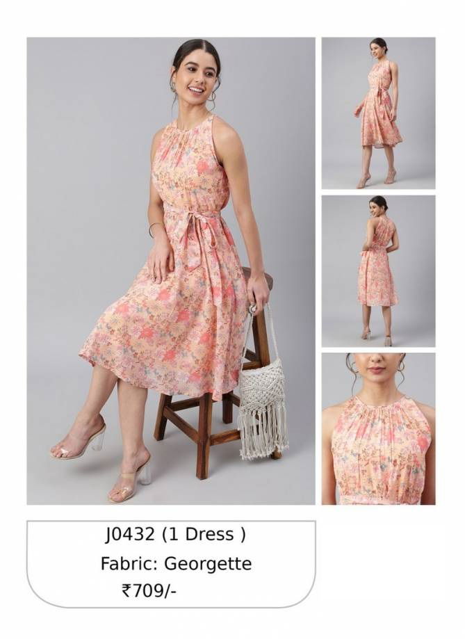 Peach Janasya Designer Kurti Catalog 432