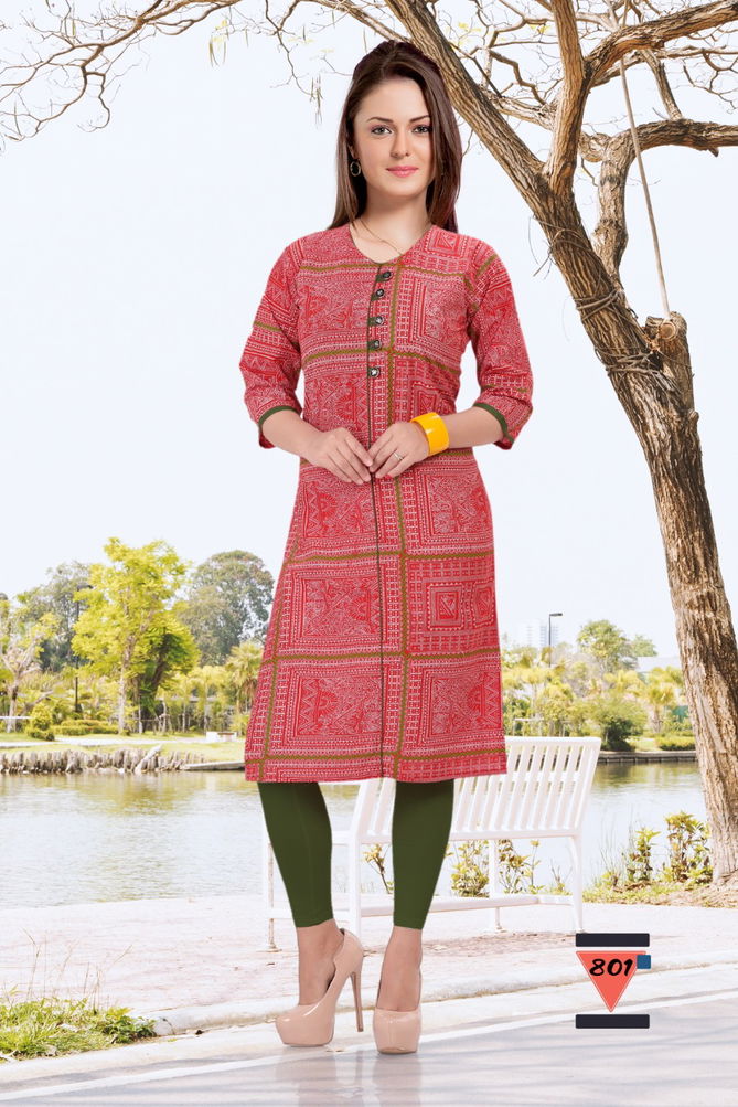 Trendy Bandhni Latest Fancy Designer casual Regular Wear Cotton Printed Kurtis Collection
