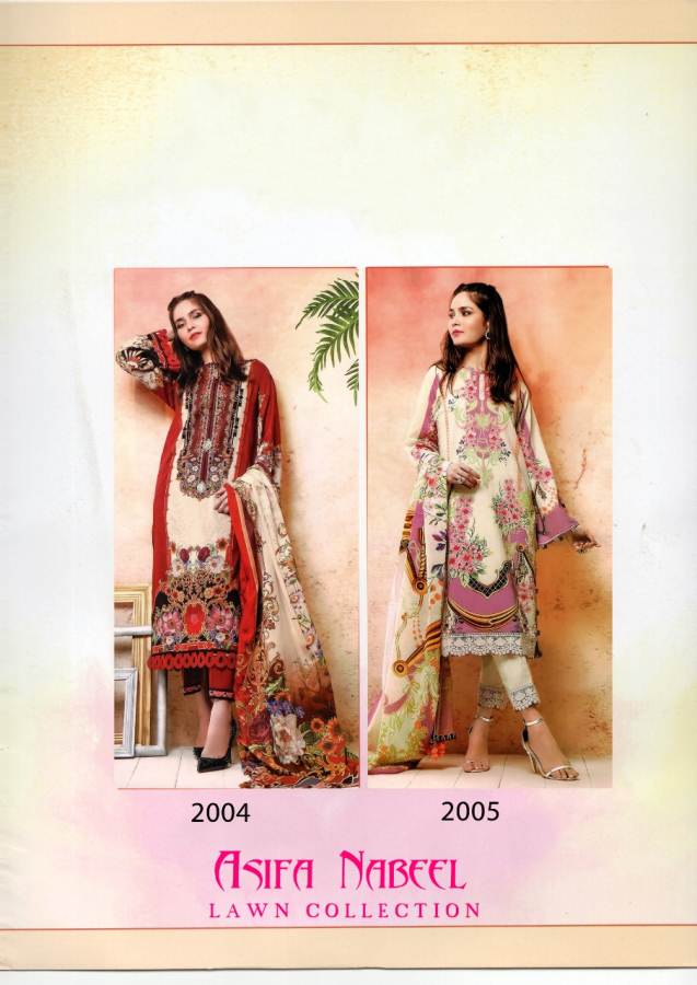 Asifa Nabeel 2 Latest Designer Party Wear Printed Heavy Lawn Cotton Dress Material 