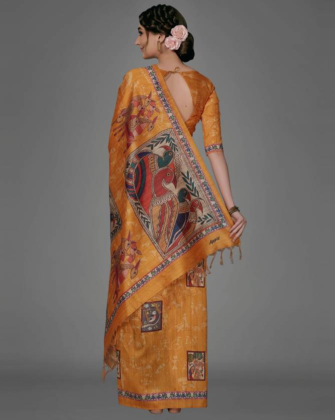 Apple Kalamkari 13 Latest Fancy Festive Wear Printed Manipuri silk Sarees Collection
