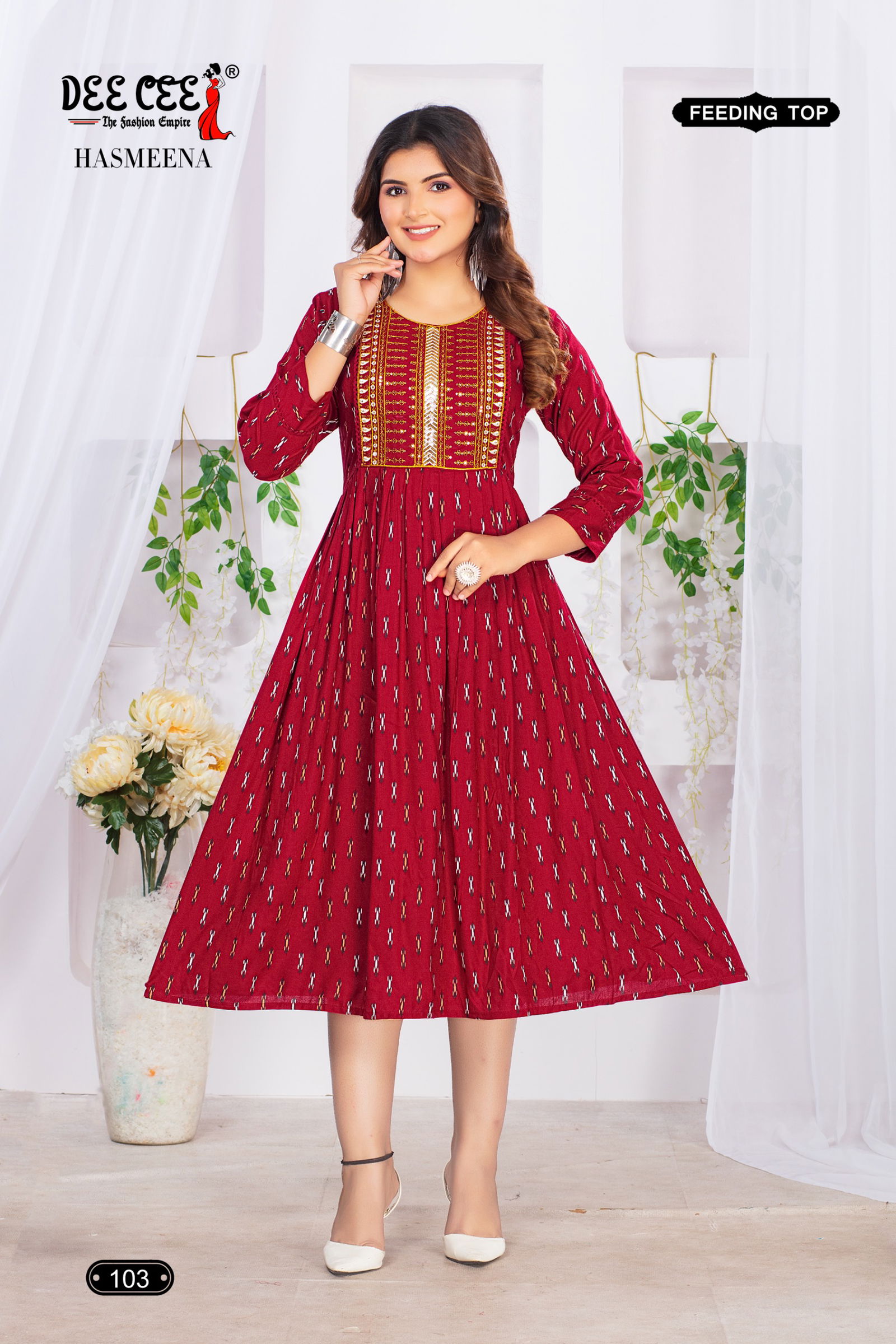 Hasmeena By Deecee Rayon Printed Feeding Kurtis Wholesale Online