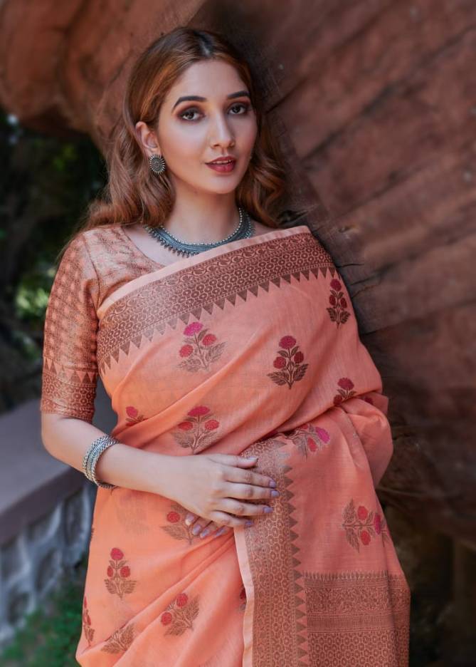 Rajyog Swaruchi Latest Fancy Designer Casual Wear Silk Soft Linen Saree Collection
