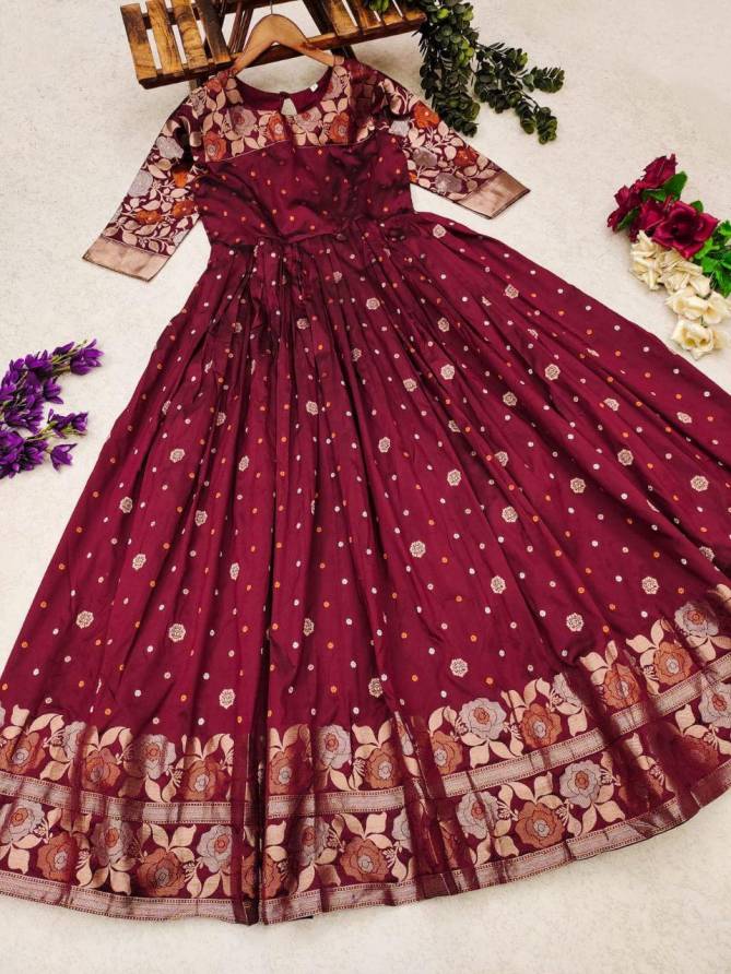 AJD 7956 Soft Silk Taditional Kids Wear Girls Gown Wholesale Clothing Suppliers In India