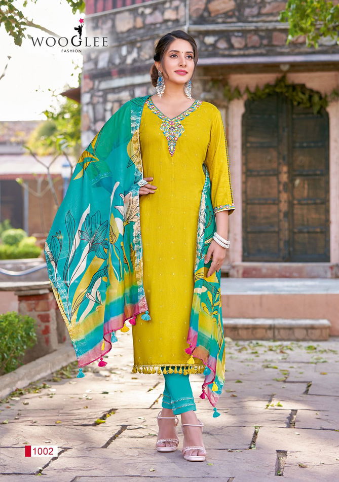 Lamha By Wooglee Rayon Weaving Designer Kurti With Bottom Dupatta Exporters In India