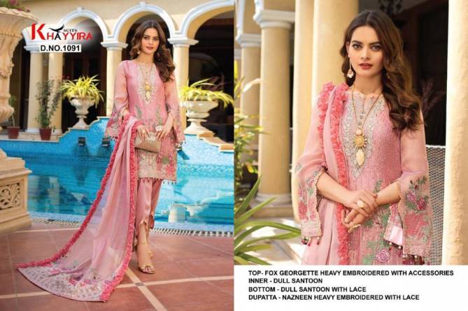 Khayyira Alzohaib 1 Latest Fancy Designer Heavy Festive Wear Faux Georgette Pakistani Salwar Suits Collection
