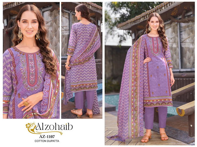 Alzohaib Az 1106 To 1108 Cotton Printed Pakistani Suits Orders In India